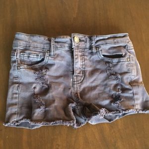 Black ripped jean shorts